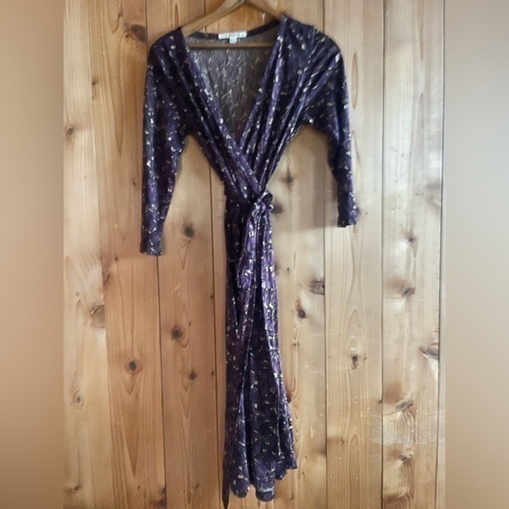 LK BENNETT Silk Jersey Midi Wrap Dress 8